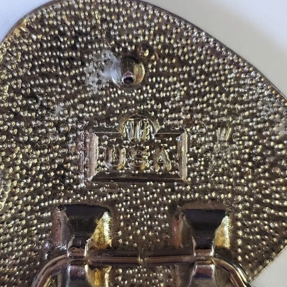 Heart Belt Buckle Etched Floral Engraved Tri Tone Western Cowgirl Rope Border